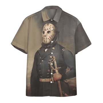 Gearhumans 3D Jason Voorhees Friday The 13th Portrait Custom Short Sleeve Shirt