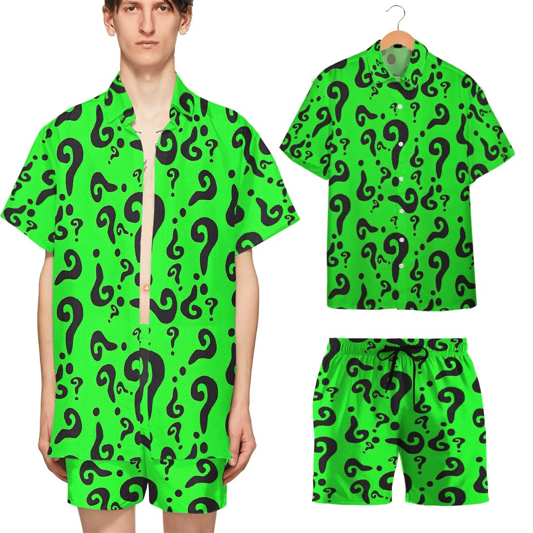 Riddler Supervillain Green Hawaiian Shirt For Men And Women