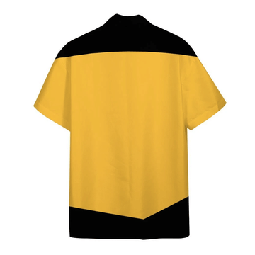 Gearhumans 3D S.T The Next Generation Yellow Uniform Custom Hawaii Shirt