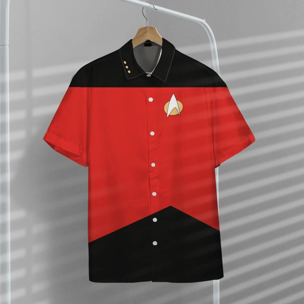 Gearhumans 3D Star Trek The Next Generation Red Uniform Custom Hawaii Shirt GO19052110 Hawai Shirt