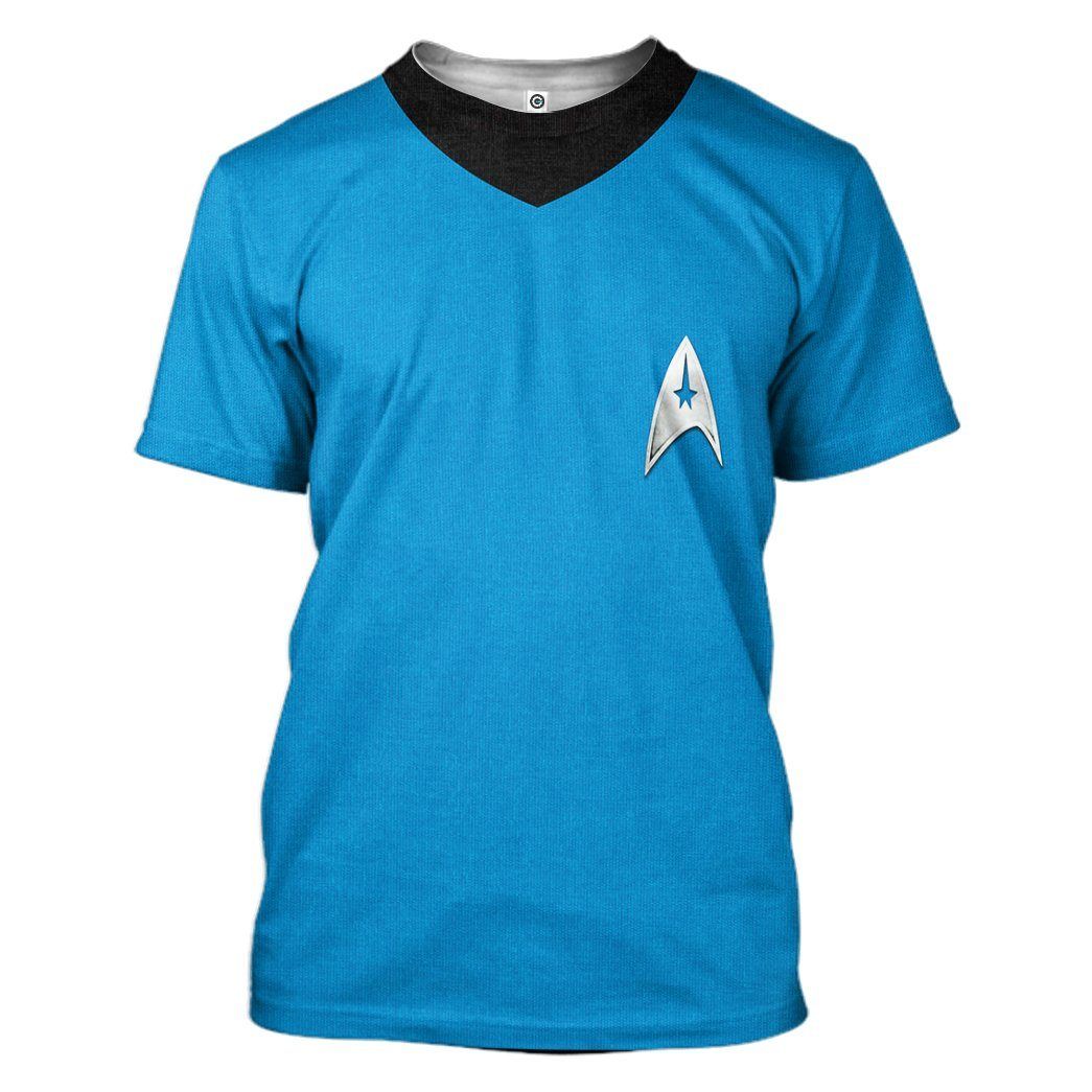 Gearhuman 3D Star Trek The Original Series 1966 1969 Blue Custom Tshirt Hoodie Apparel GV080112 3D Apparel T-Shirt S