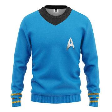 Gearhuman 3D Star Trek The Original Series 1966 1969 Blue Custom Tshirt Hoodie Apparel GV080112 3D Apparel Long Sleeve S