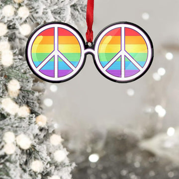 Gearhumans 3D Sunglasses Peace Hippie Christmas Ornament