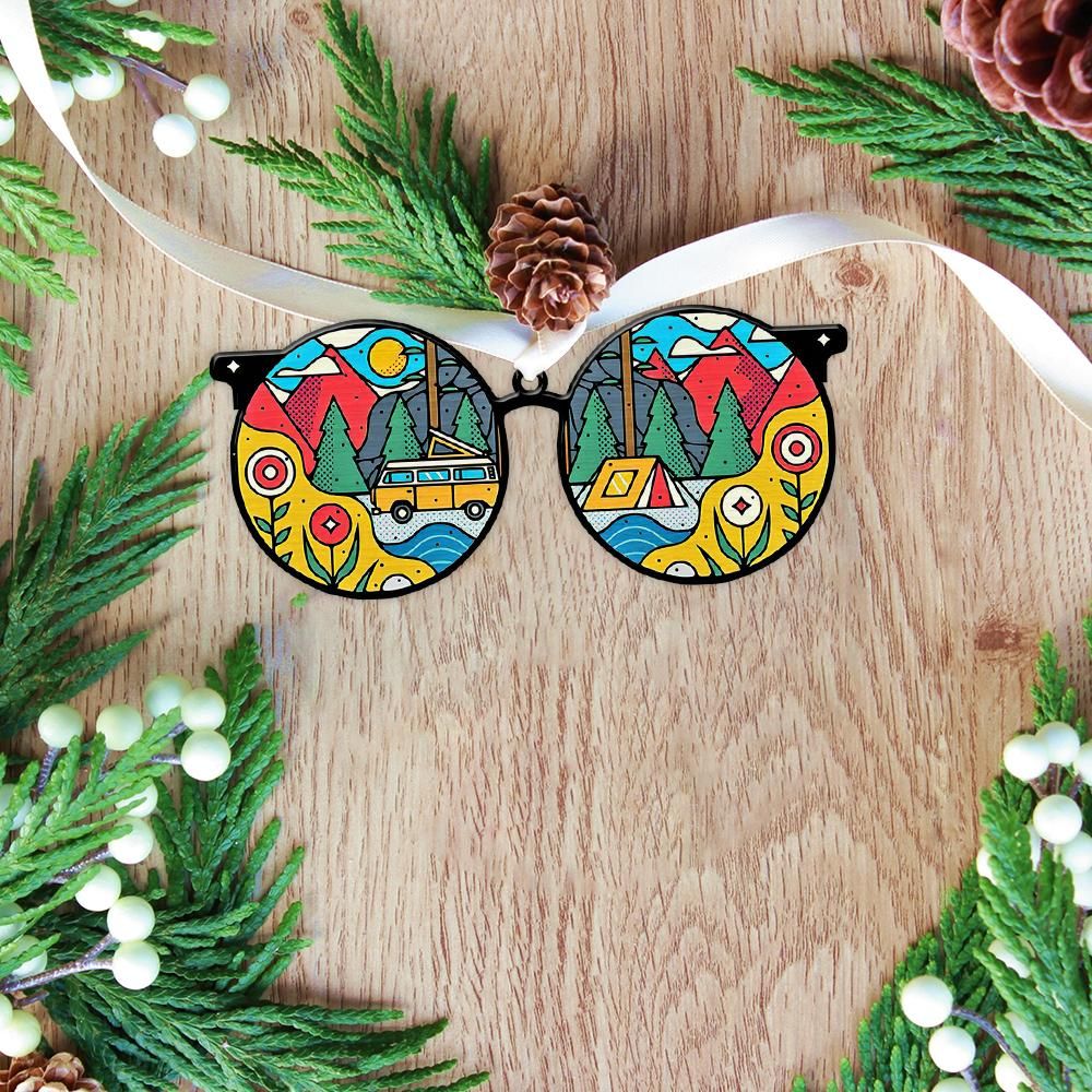 Gearhuman 3D Hippie Sunglasses Christmas Ornament GV261014 Ornament Acrylic 1Pc