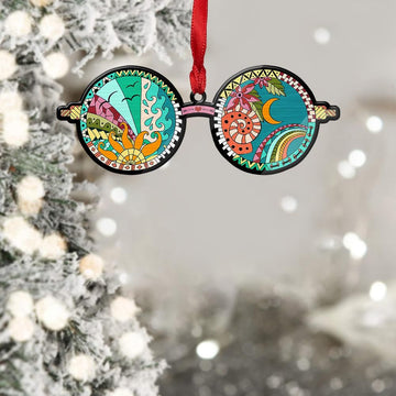 Gearhumans 3D Hippie Peace Sunglasses Christmas Ornament