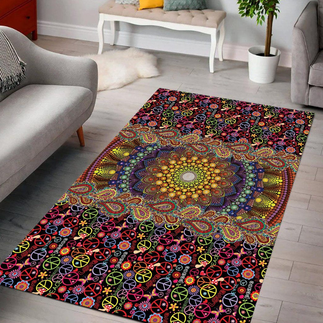 Gearhuman 3D Custom Square Carpet Sunflower Hippie GB041110 Square Carpet Carpet S