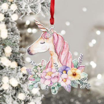 Gearhumans 3D Magical Unicorn Custom Christmas Ornament
