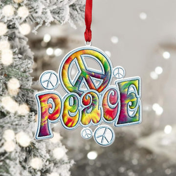 Gearhumans 3D Peace Hippie Sign Christmas Ornament