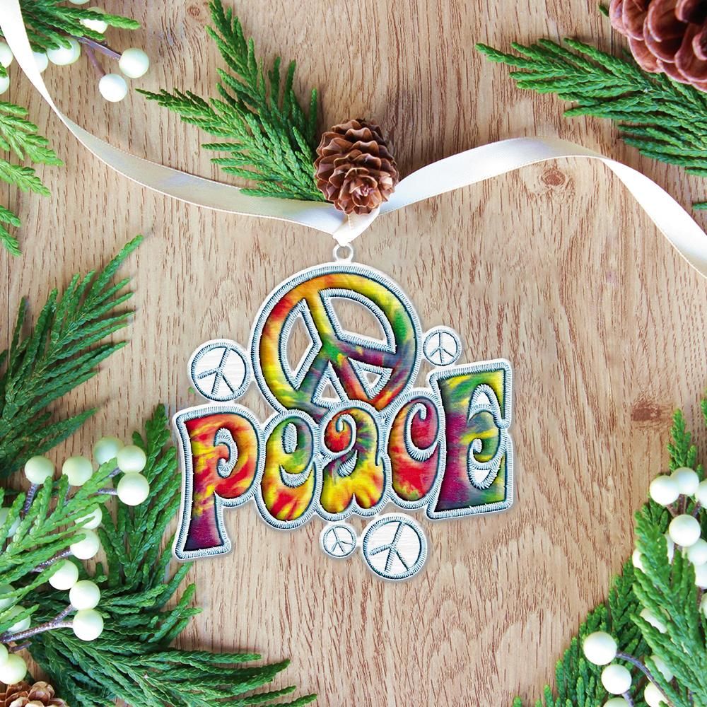 Gearhuman 3D Peace Hippie Sign Christmas Ornament GV261010 Ornament Acrylic 1Pc