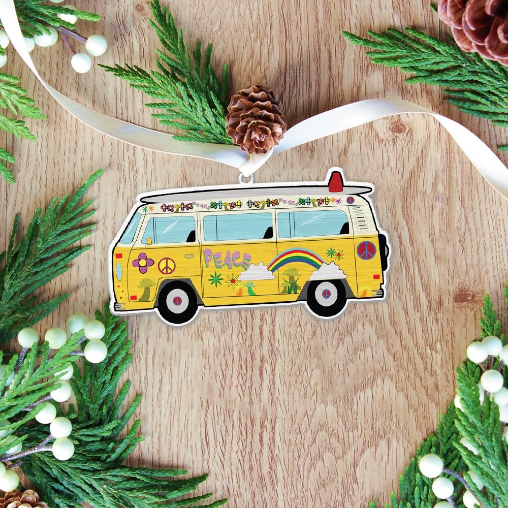 Gearhuman 3D Hippie Travel Van Christmas Ornament GV26105 Ornament Acrylic 1Pc