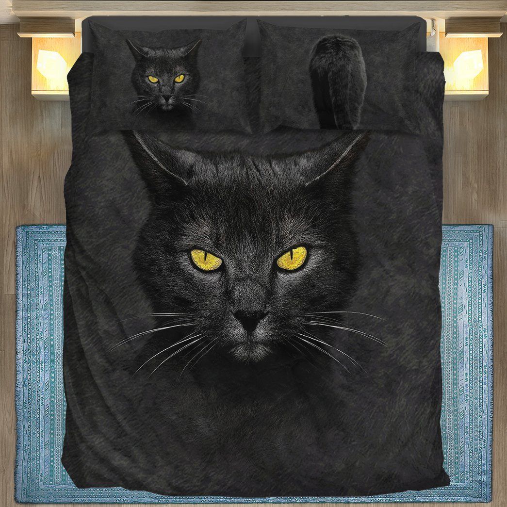 Gearhuman 3D Black Cat Custom Bedding Set GB181112 Bedding Set Twin 3PCS