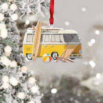 Gearhumans 3D Hippie Van Travel Christmas Ornament