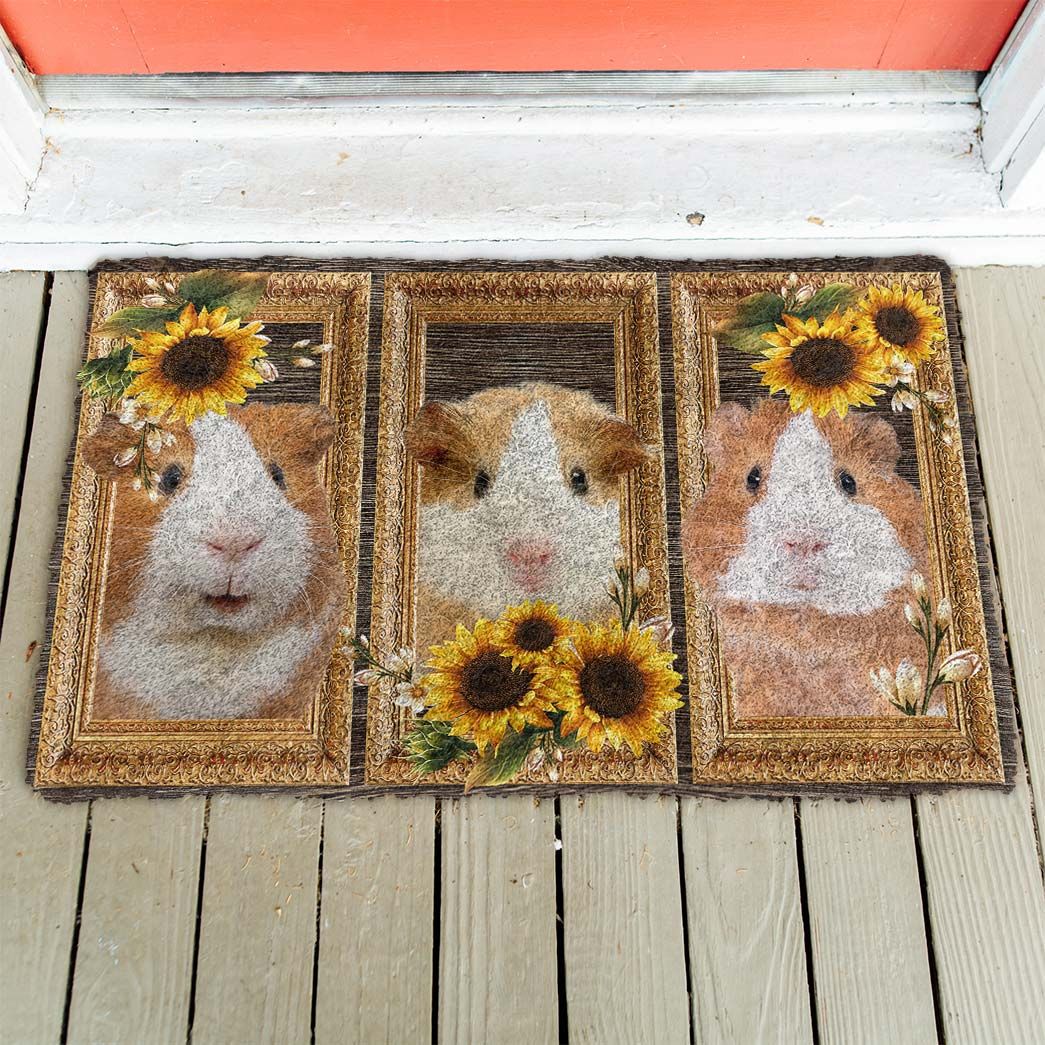 Gearhuman 3D Guine Pig Sunflower Doormat GB03032 Doormat