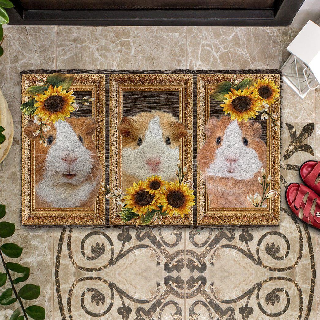 Gearhuman 3D Guine Pig Sunflower Doormat GB03032 Doormat