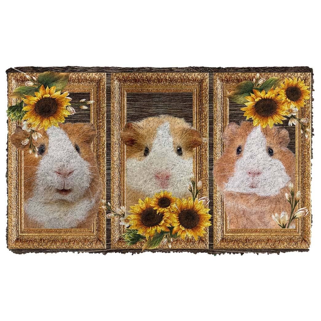 Gearhuman 3D Guine Pig Sunflower Doormat GB03032 Doormat Doormat S(15,8''x23,6'')