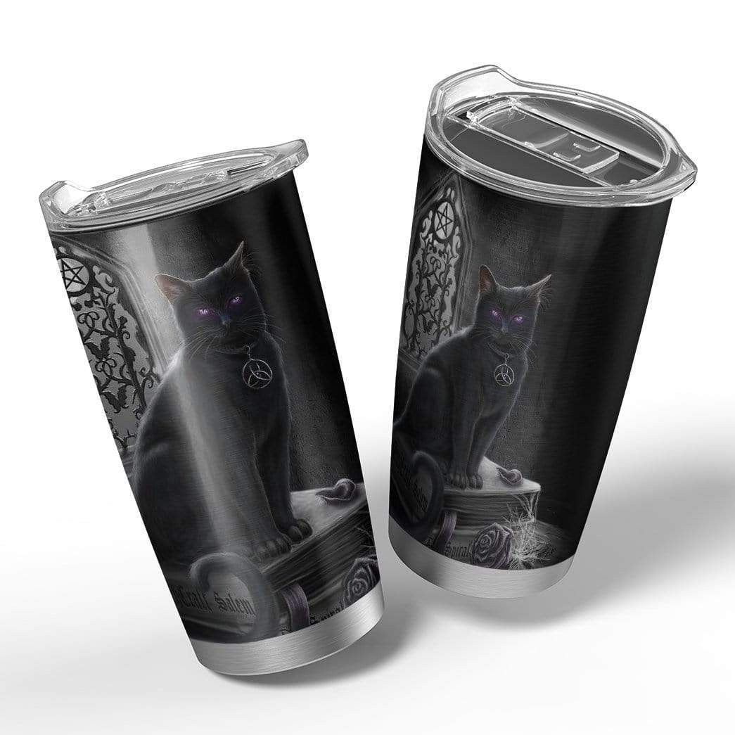 Gearhumans Gearhuman 3D Black Cat Custom Design Vacuum Insulated Tumbler GL030817 Tumbler