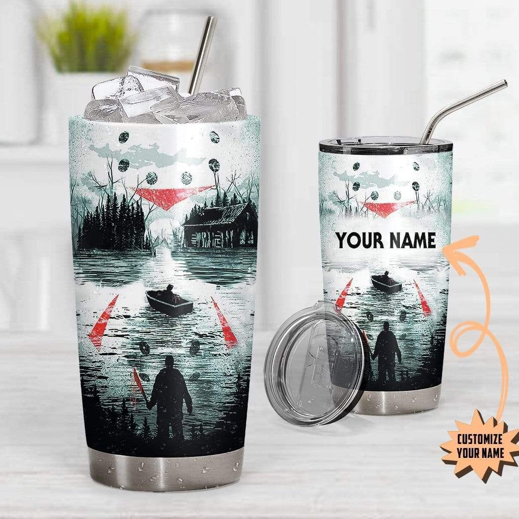 Gearhumans Gearhuman 3D Jason Voorhees Custom Name Design Vacuum Insulated Tumbler GW19087 Tumbler