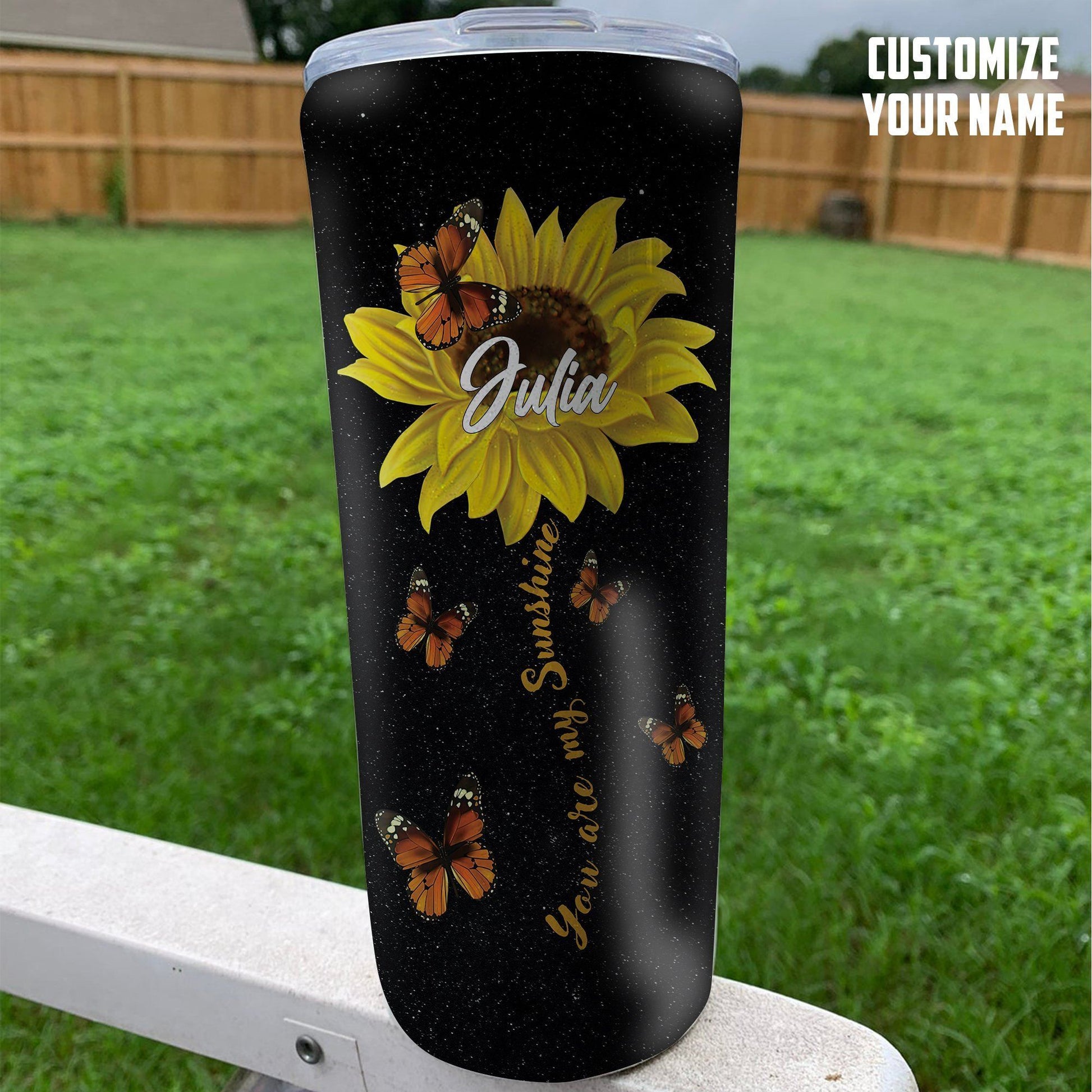 Gearhumans Gearhuman 3D To my Mom Sunflower Mothers Day Gift Custom Name Design Insulated Vacuum Tumbler GW260322 Tumbler