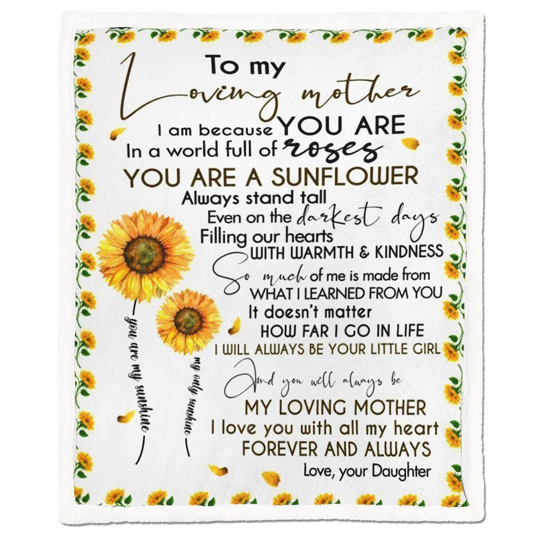 Gearhumans Gearhuman 3D To my loving mother You are sunflower Blanket GH290308 Blanket Blanket M(51''x59'')