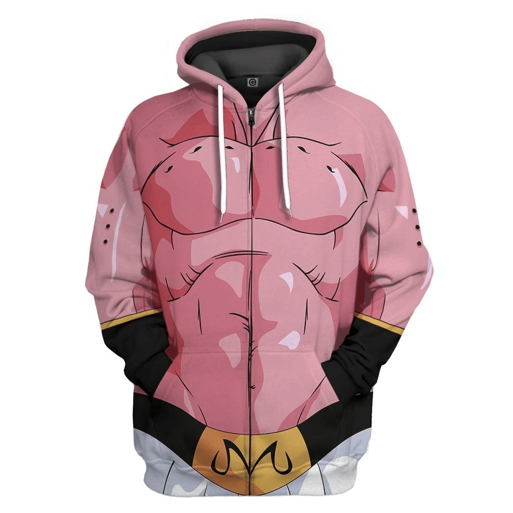 Gearhumans Gearhuman 3D Super Buu Majin Boo Dragon Ball Tshirt Hoodie Apparel GV15032 3D Apparel Zip Hoodie S