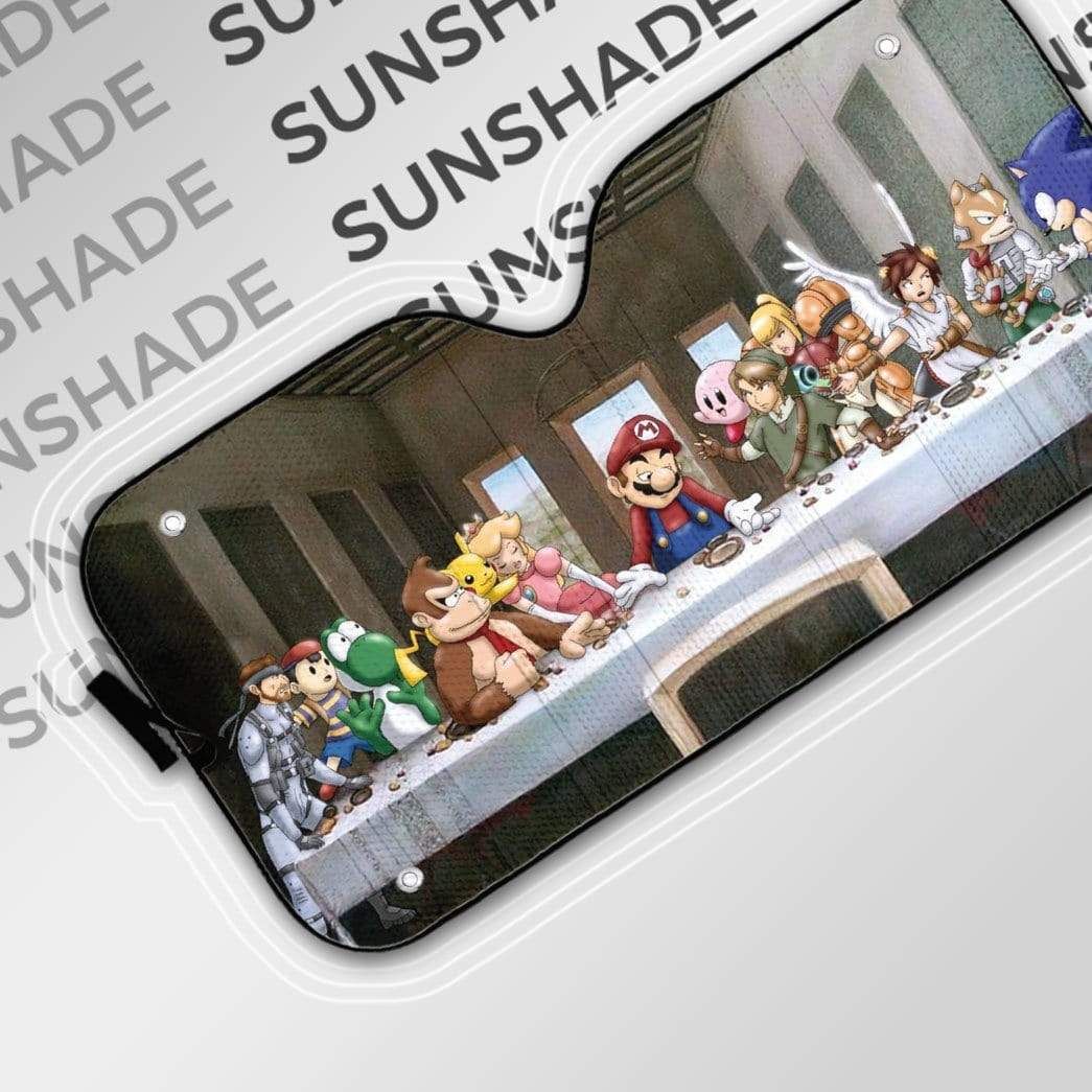 gearhumans 3D The Last Supper Mario Custom Car Auto Sunshade GL160710 Auto Sunshade