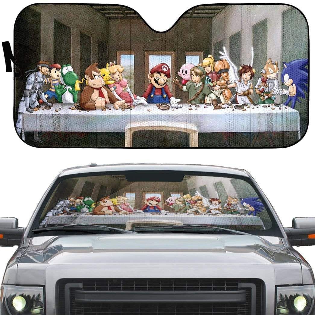 gearhumans 3D The Last Supper Mario Custom Car Auto Sunshade GL160710 Auto Sunshade