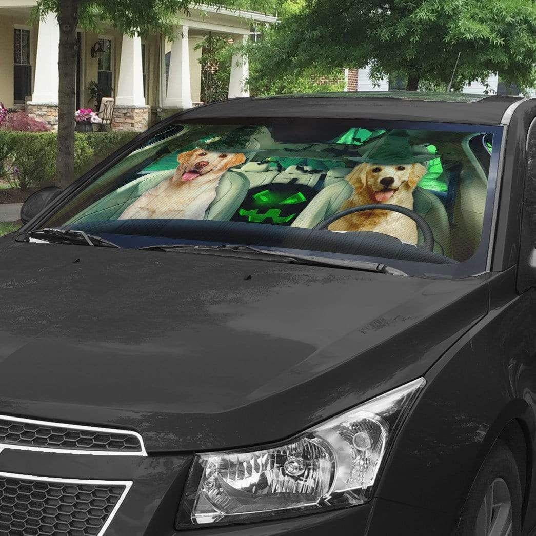 gearhumans 3D Halloween Labrador Retriever Custom Car Auto Sunshade GL240815 Auto Sunshade