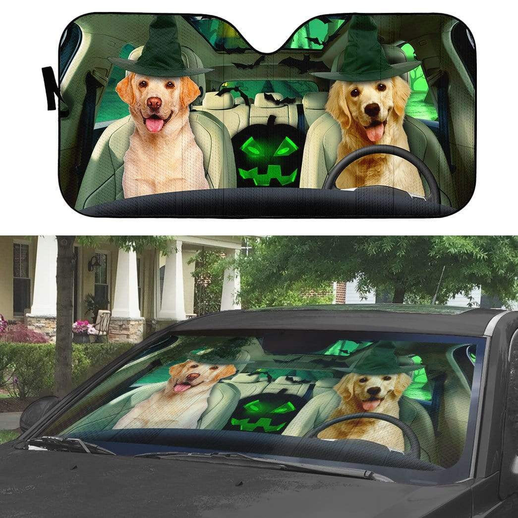 gearhumans 3D Halloween Labrador Retriever Custom Car Auto Sunshade GL240815 Auto Sunshade