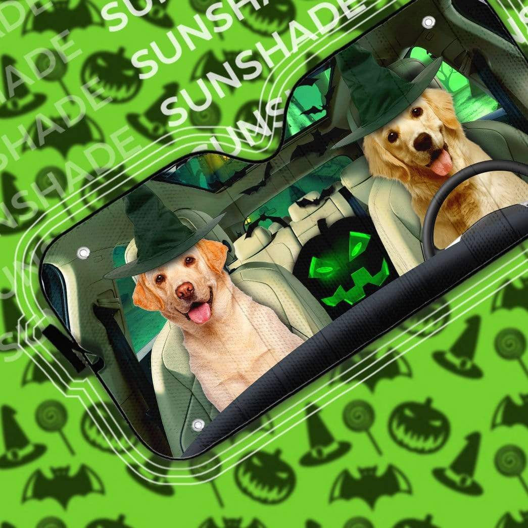 gearhumans 3D Halloween Labrador Retriever Custom Car Auto Sunshade GL240815 Auto Sunshade