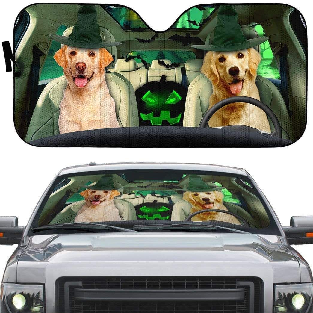 gearhumans 3D Halloween Labrador Retriever Custom Car Auto Sunshade GL240815 Auto Sunshade