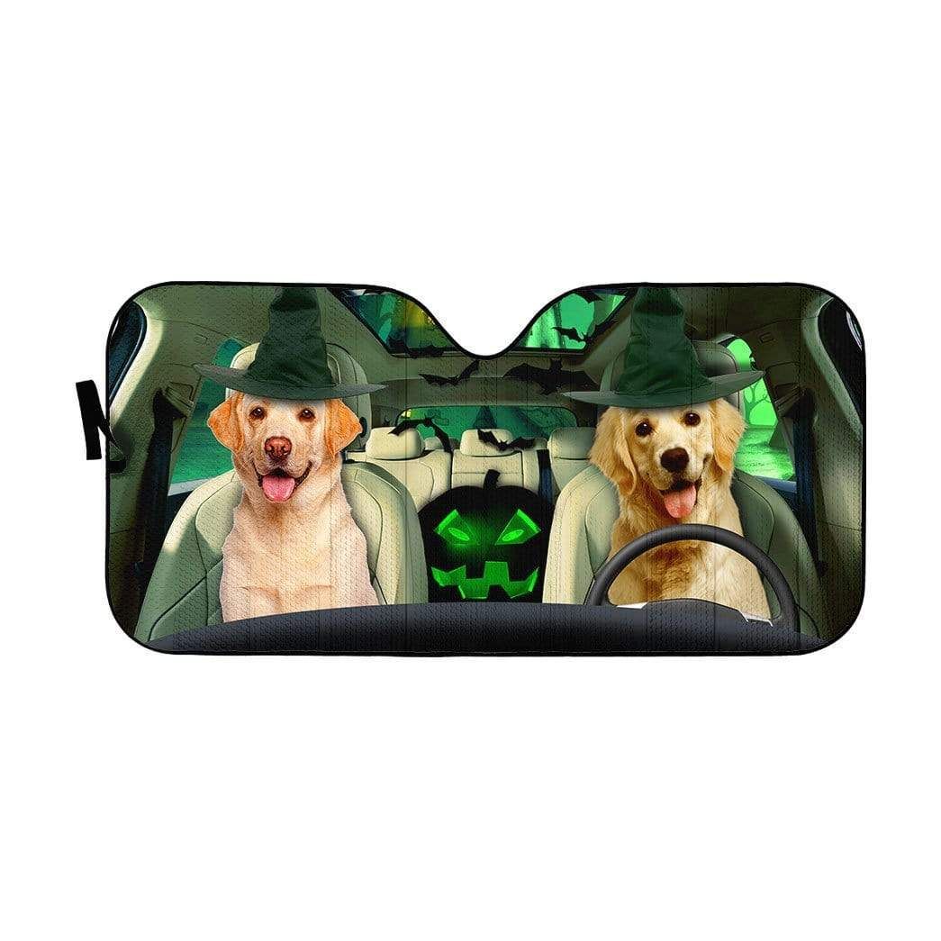 gearhumans 3D Halloween Labrador Retriever Custom Car Auto Sunshade GL240815 Auto Sunshade 57''x27.5''