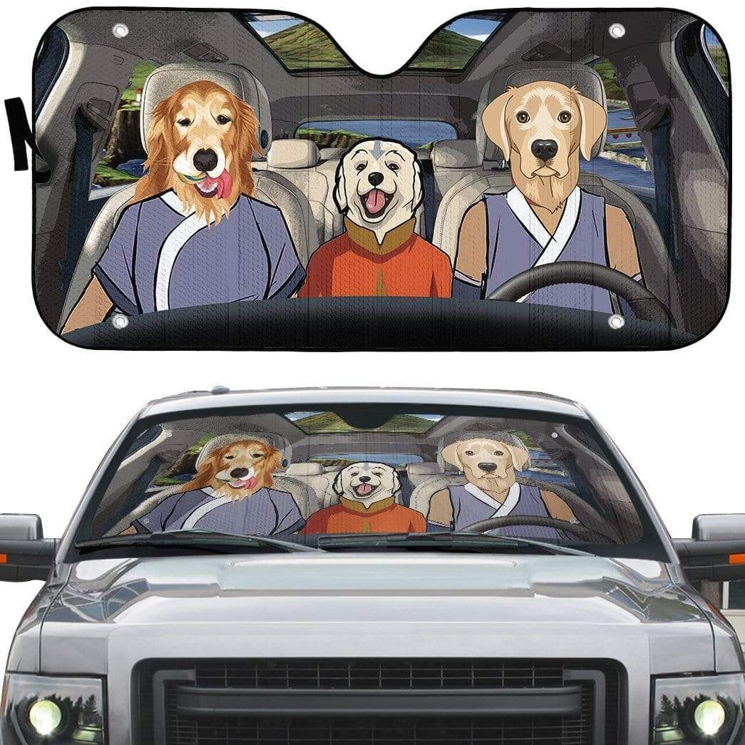 gearhumans 3D Retriever Avatar Flag Custom Car Auto Sunshade GL26055 Auto Sunshade