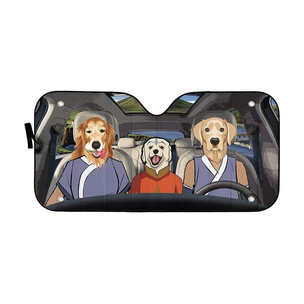 gearhumans 3D Retriever Avatar Flag Custom Car Auto Sunshade GL26055 Auto Sunshade 57''x27.5''