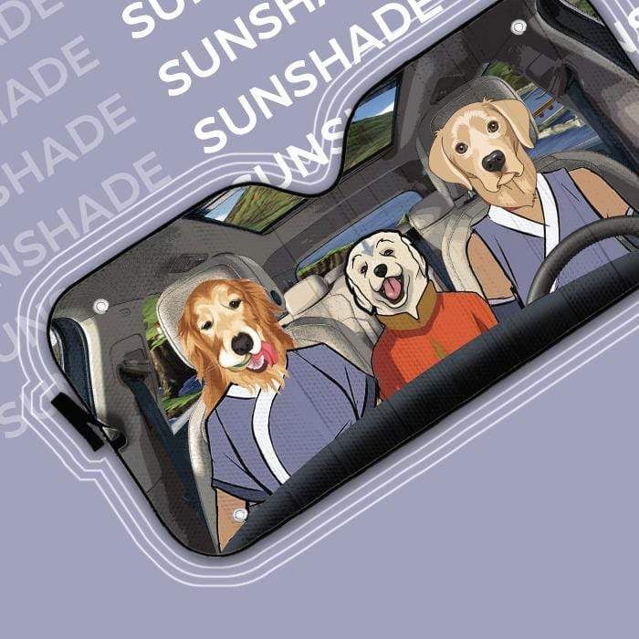 gearhumans 3D Retriever Avatar Flag Custom Car Auto Sunshade GL26055 Auto Sunshade