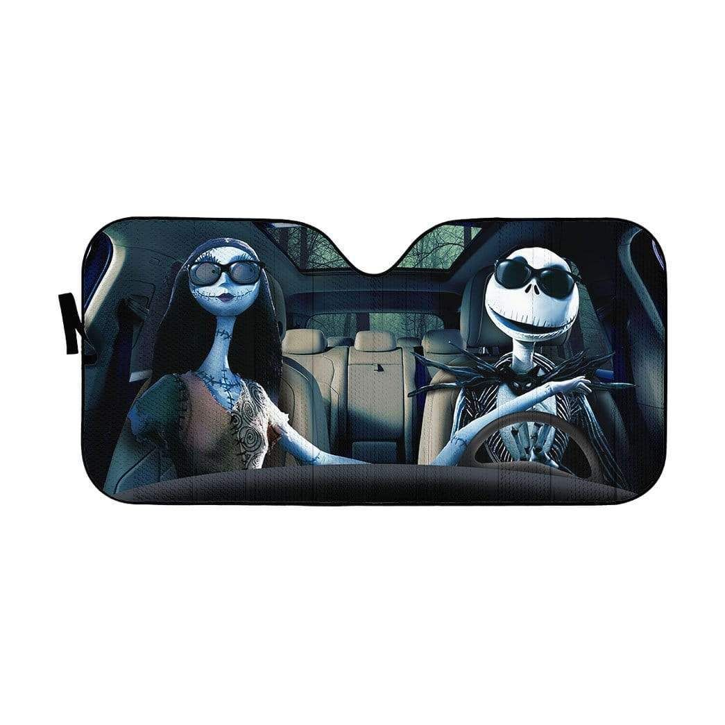 gearhumans 3D Jack Skellington And Sally Halloween Custom Car Auto Sunshade GV20085 Auto Sunshade 57''x27.5''