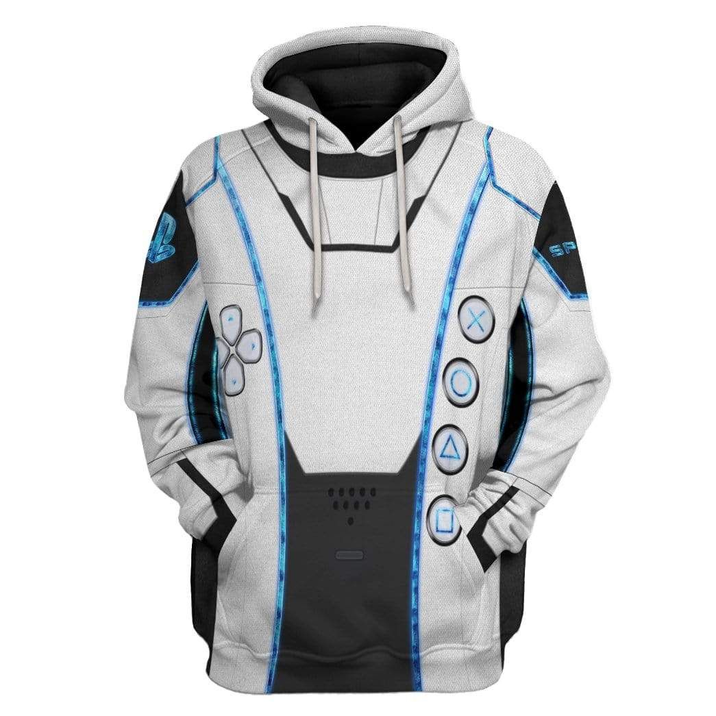 Gearhuman 3D PS5 Controller Spacesuit Custom Hoodie Apparel GW12066 3D Custom Fleece Hoodies Hoodie S