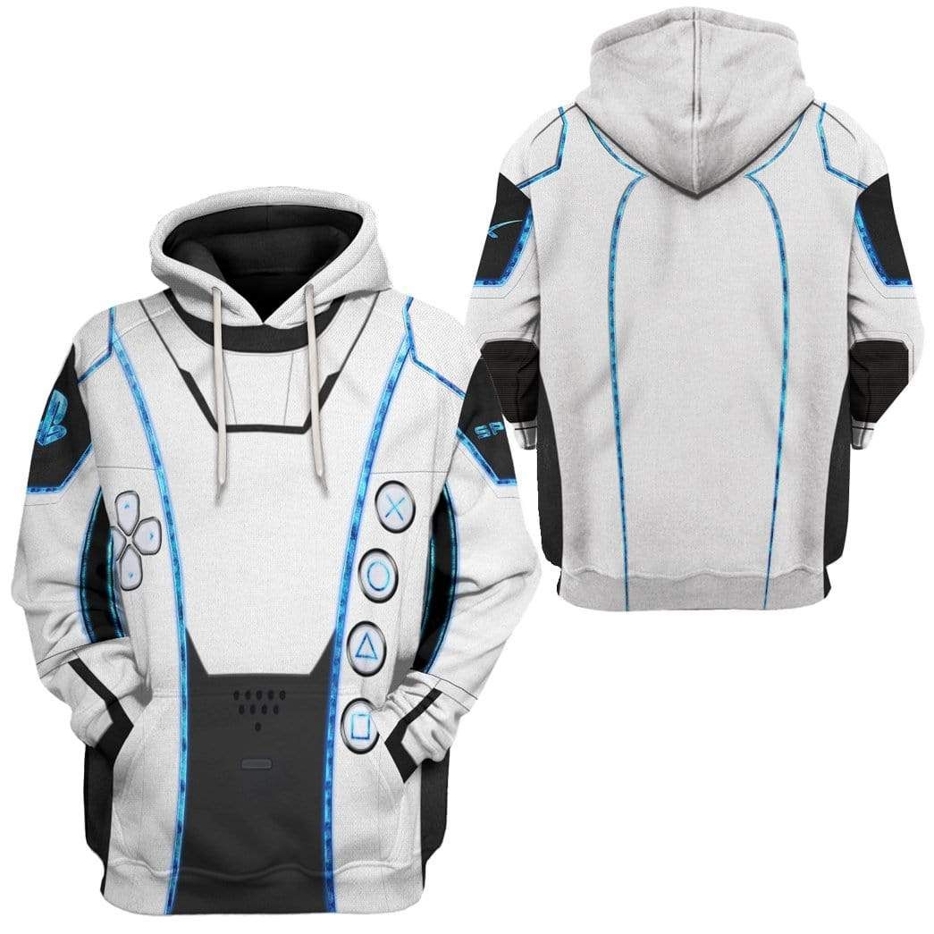 Gearhuman 3D PS5 Controller Spacesuit Custom Hoodie Apparel GW12066 3D Custom Fleece Hoodies