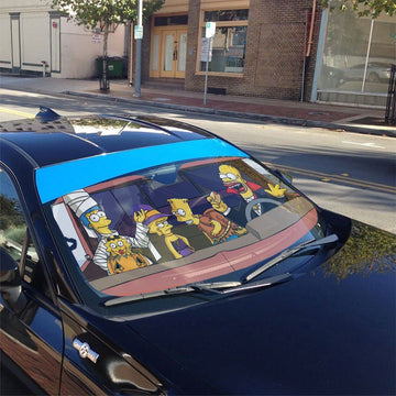Gearhumans 3D The Simpsons Halloween Custom Car Auto Sunshade