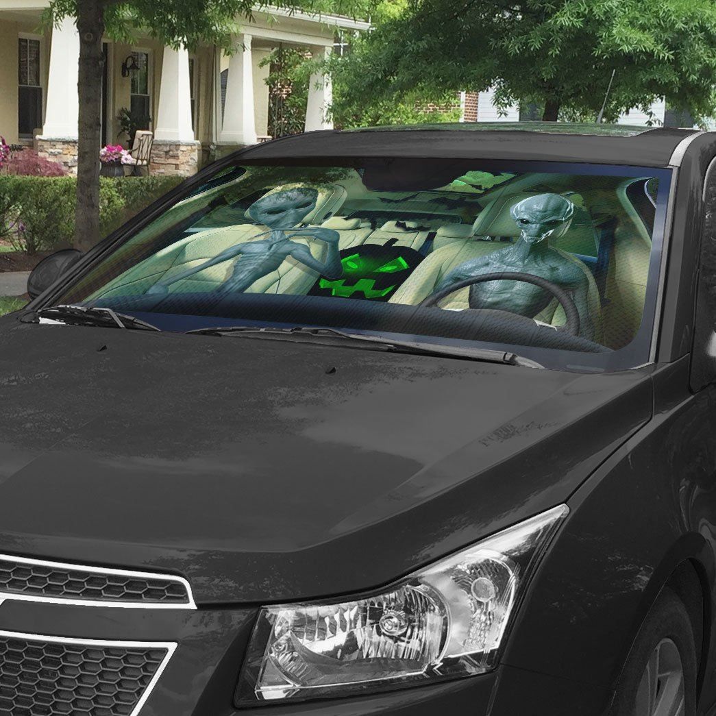 Gearhuman 3D Halloween Alien Custom Car Auto Sunshade GL240810 Auto Sunshade