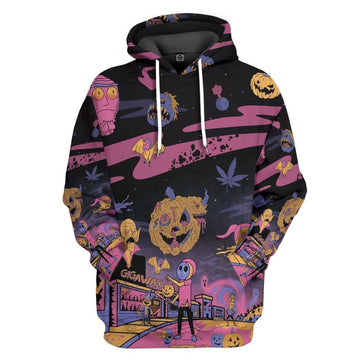 Gearhumans 3D Rick And Morty Halloween Custom Hoodie Apparel