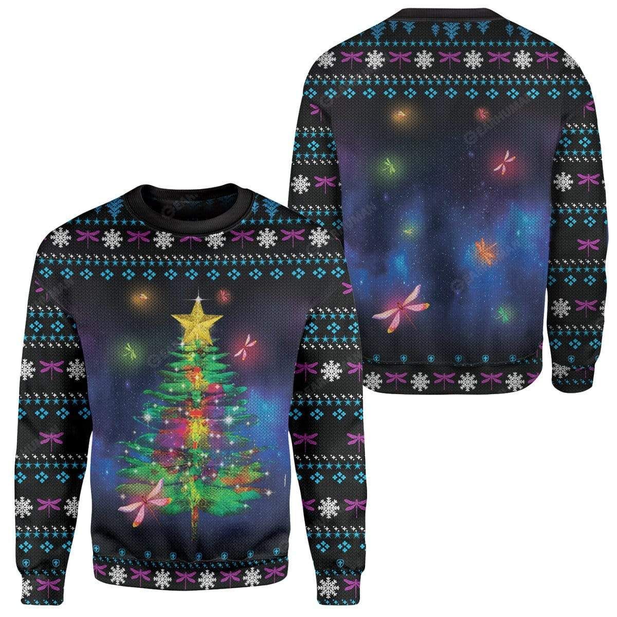 Ugly Dragonfly Christmas Tree Custom T-Shirts Hoodies Apparel AN-DT2811195 3D Custom Fleece Hoodies