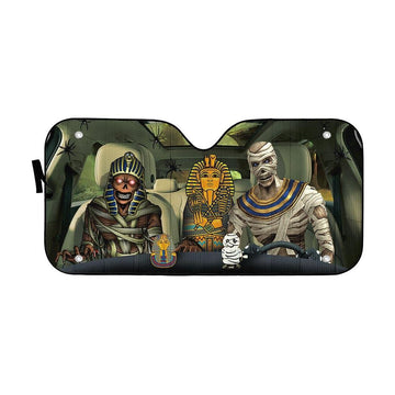 Gearhumans 3D Halloween Mummy Custom Car Auto Sunshade