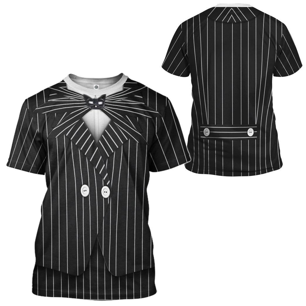 Gearhumans 3D Jack Skellington Halloween Cosplay Custom Tshirt Apparel