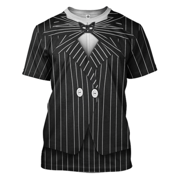 jack skellington dress shirt Gearhumans 3D Jack Skellington Halloween Cosplay Custom Tshirt Apparel