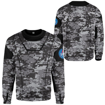 Gearhuman 3D Camo Space Crew Spacesuit Custom Sweatshirt Apparel GN25084 Sweatshirt