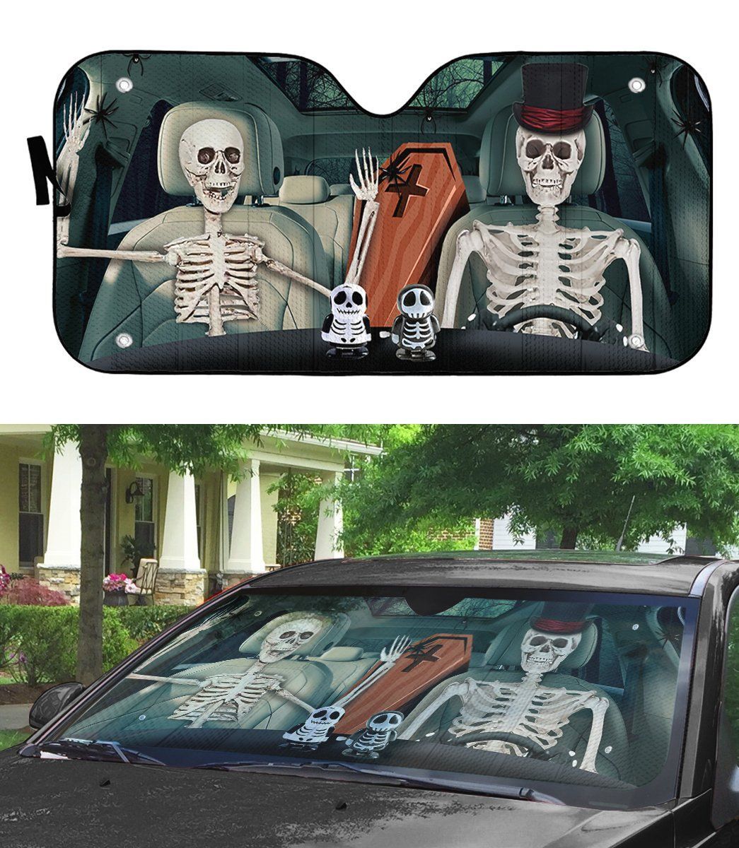 Gearhuman 3D Halloween Skeleton Custom Car Auto Sunshade GL24081 Auto Sunshade