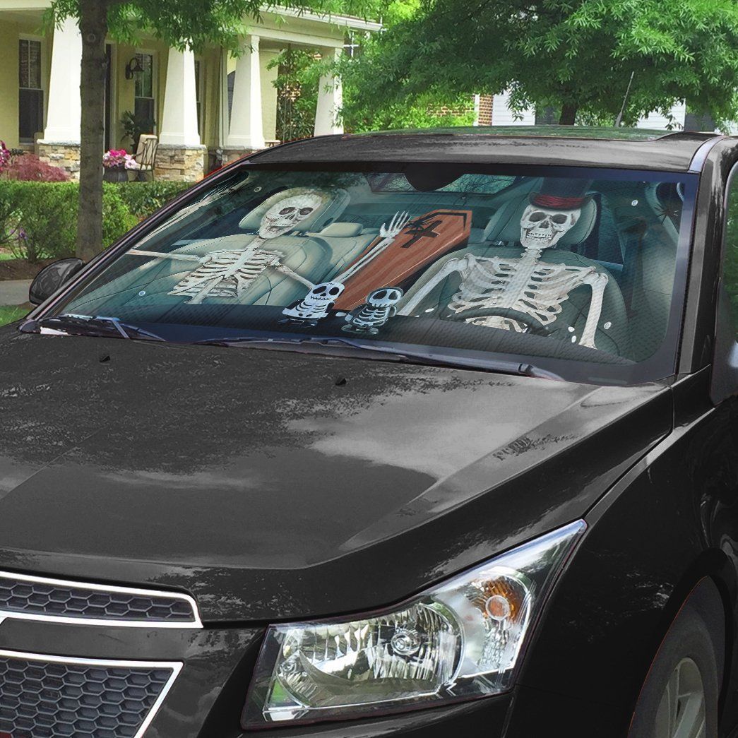 Gearhuman 3D Halloween Skeleton Custom Car Auto Sunshade GL24081 Auto Sunshade