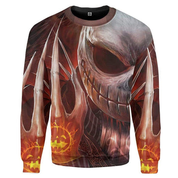 Gearhuman 3D Jack Skellington Pumpkin Halloween Custom Sweatshirt Apparel GV20086 Sweatshirt Sweatshirt S