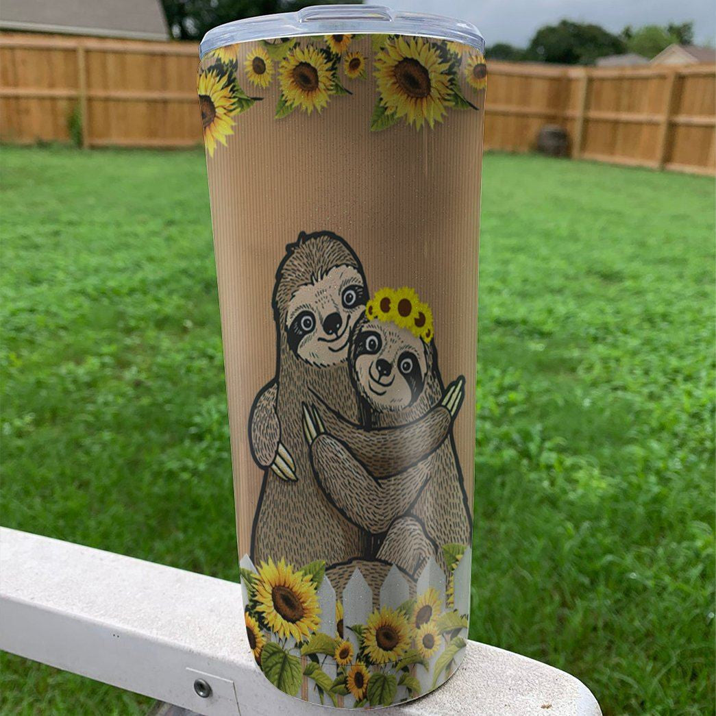 Gearhuman 3D Sloth Sunflower Custom Tumbler GB28121 Tumbler