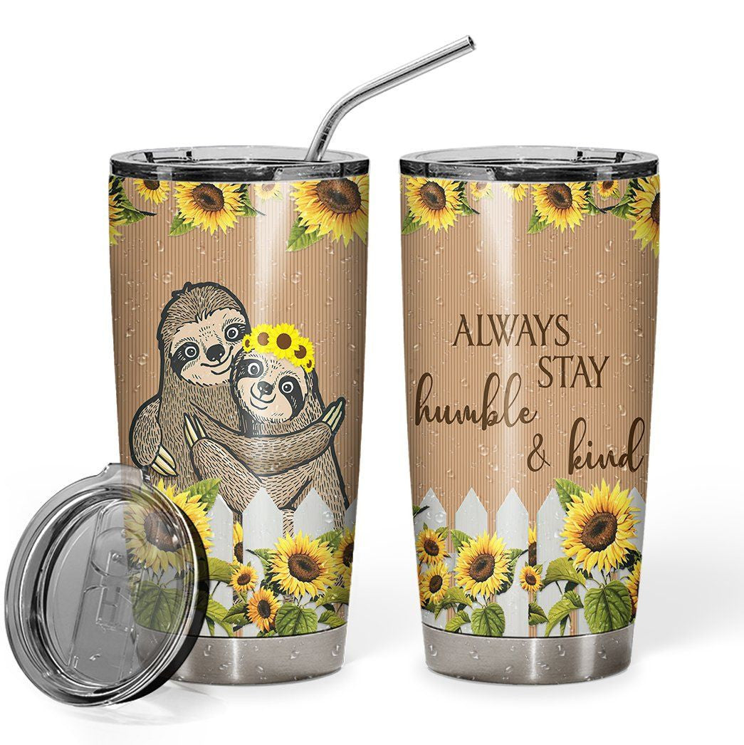 Gearhuman 3D Sloth Sunflower Custom Tumbler GB28121 Tumbler